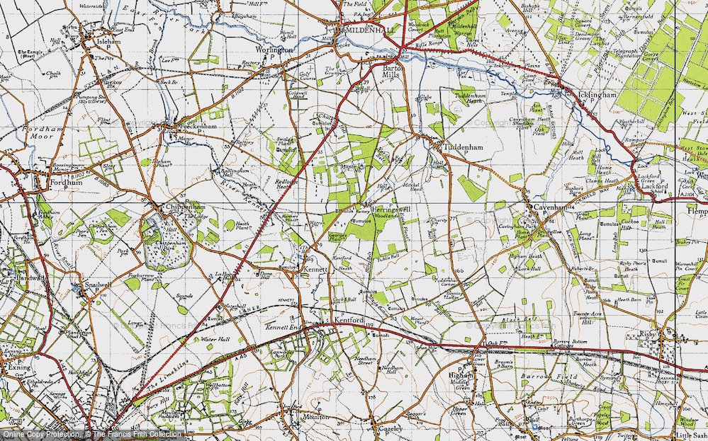 Old Map of Herringswell, 1946 in 1946