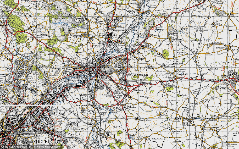 Old Map of Herringthorpe, 1947 in 1947