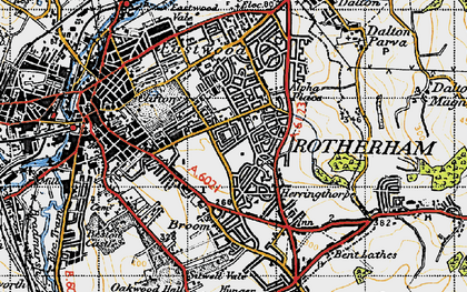 Old map of Herringthorpe in 1947