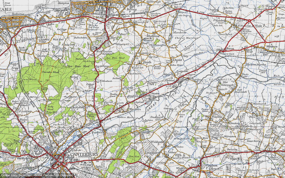 Old Map of Hersden, 1947 in 1947