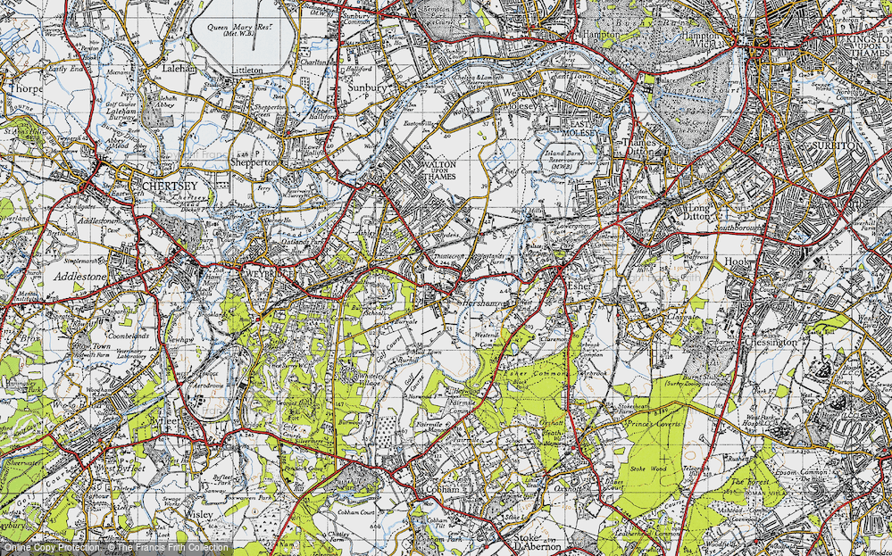Old Map of Hersham, 1945 in 1945