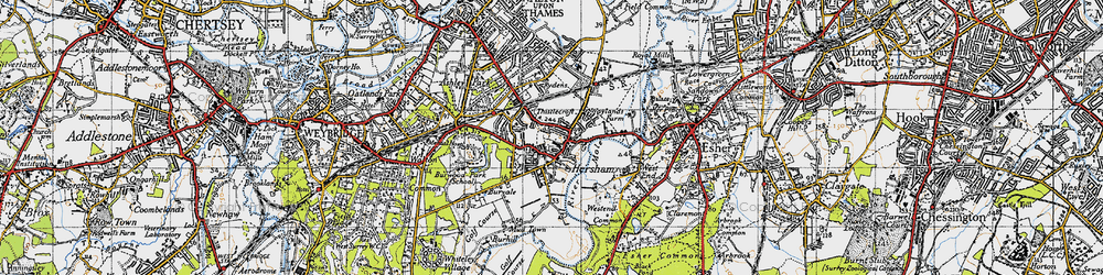 Old map of Hersham in 1945