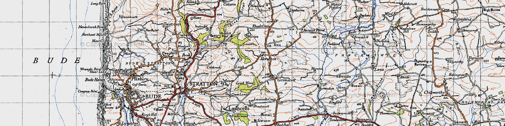 Old map of Hersham in 1946