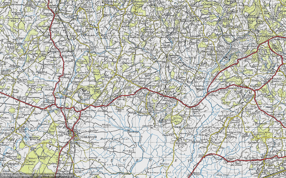 Old Map of Herstmonceux, 1940 in 1940