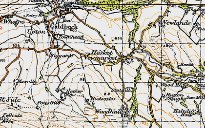 Old map of Hesket Newmarket in 1947