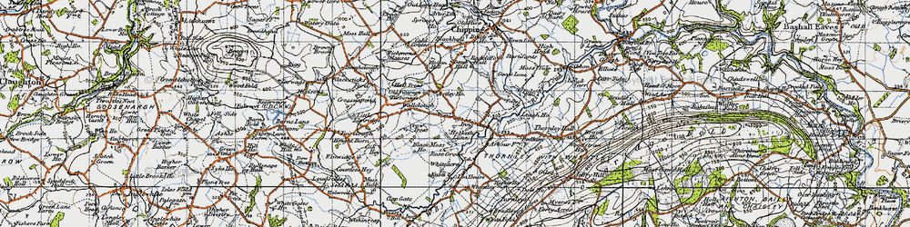 Old map of Blacksticks in 1947