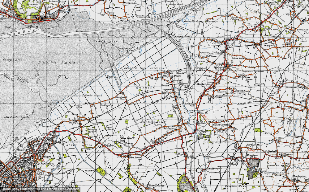 Old Map of Hesketh Moss, 1947 in 1947