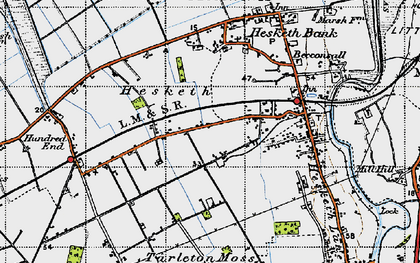 Old map of Hesketh Moss in 1947
