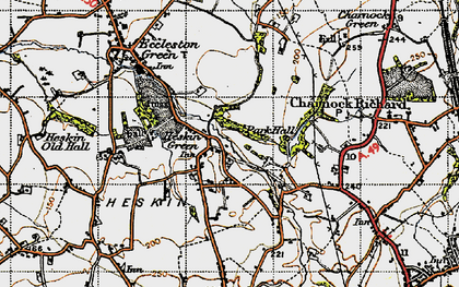 Old map of Heskin Green in 1947