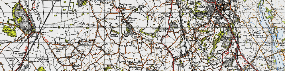 Old map of Heskin Green in 1947