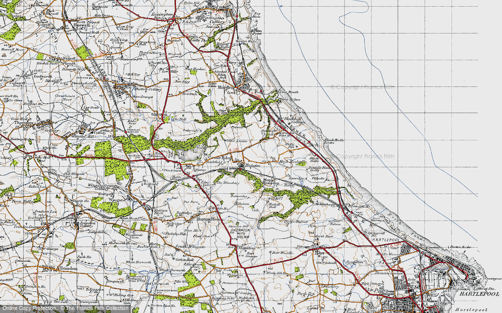 Old Map of Hesleden, 1947 in 1947