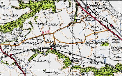 Old map of Hesleden in 1947