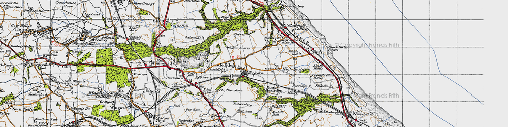 Old map of Hesleden in 1947