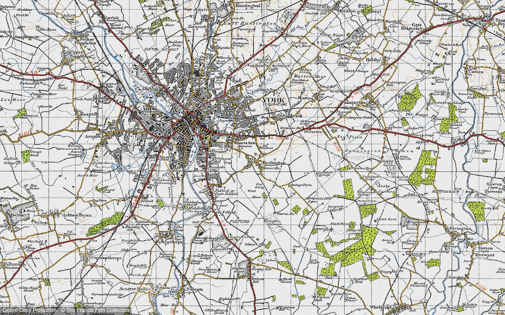 Old Map of Heslington, 1947 in 1947