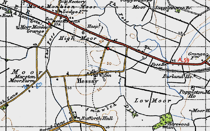 Old map of Hessay in 1947