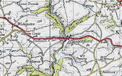Old map of Hessenford in 1946