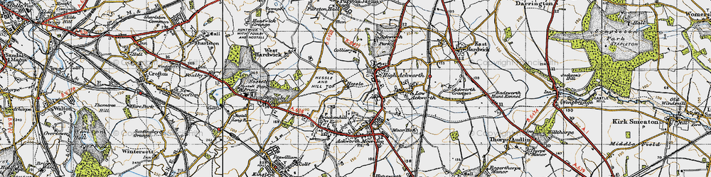 Old map of Hessle in 1947