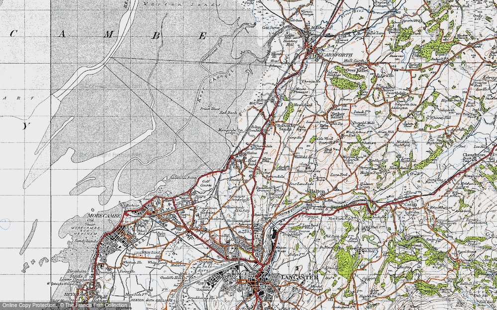 Old Map of Hest Bank, 1947 in 1947
