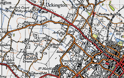 Old map of Hester's Way in 1946