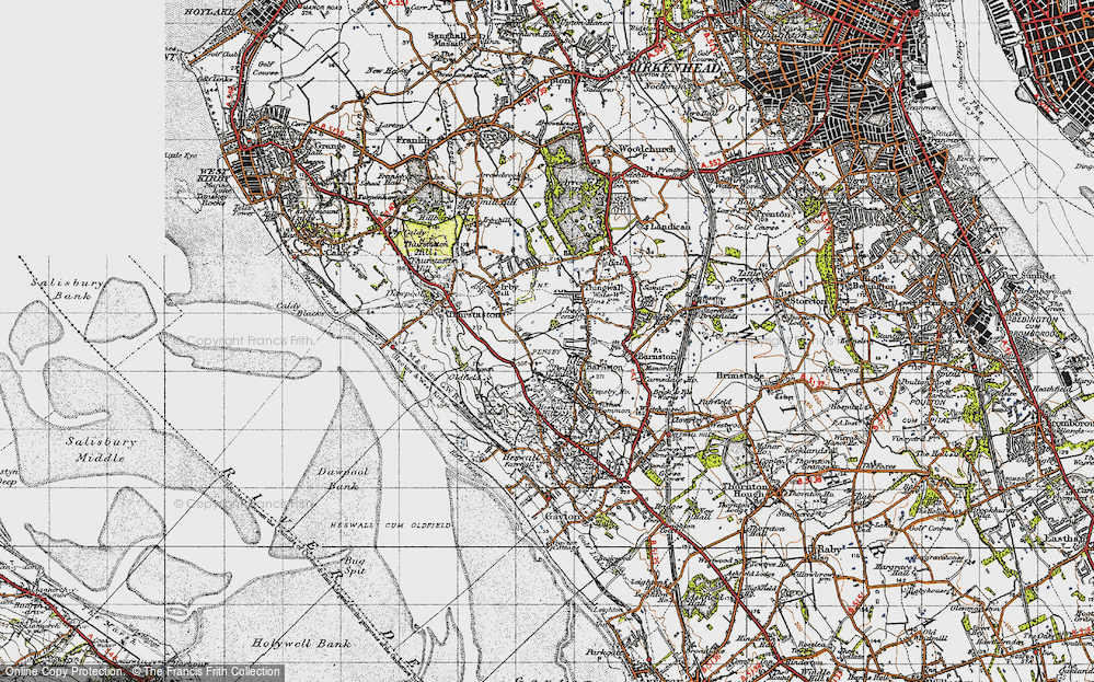 Old Map of Heswall, 1947 in 1947