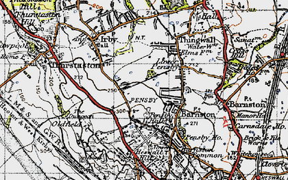 Old map of Heswall in 1947