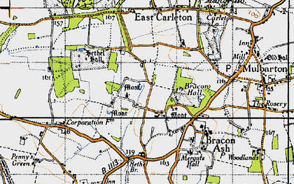 Old map of Hethel in 1946