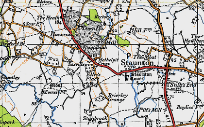 Old map of Hethelpit Cross in 1947