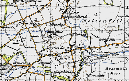 Old map of Broomhill Moss in 1947