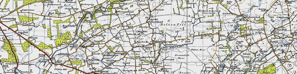 Old map of Breaks Moss in 1947