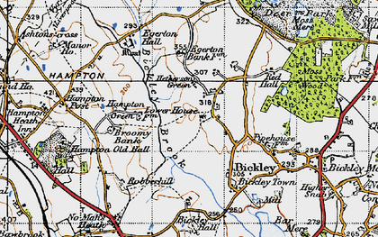 Old map of Bickley Brook in 1947