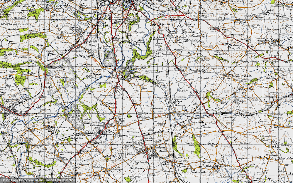 Old Map of Hett, 1947 in 1947