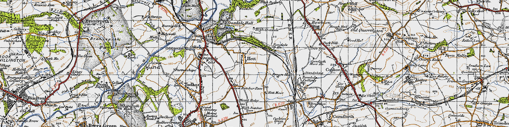 Old map of Hett in 1947