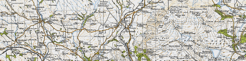 Old map of Willowlands Laithe in 1947
