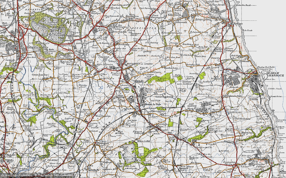 Old Map of Hetton Downs, 1947 in 1947