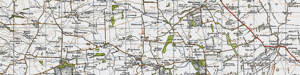 Old map of Blackheddon Br in 1947