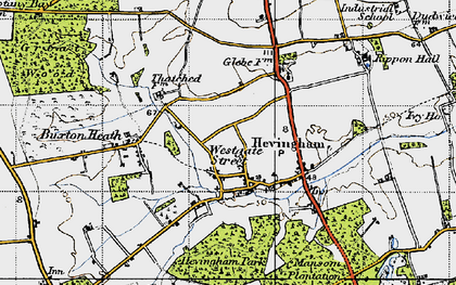Old map of Hevingham in 1945