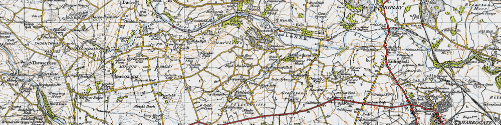 Old map of Hew Green in 1947