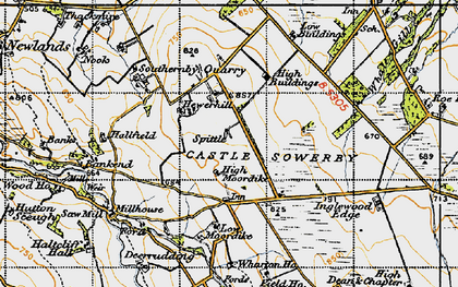 Old map of Wharton Ho in 1947
