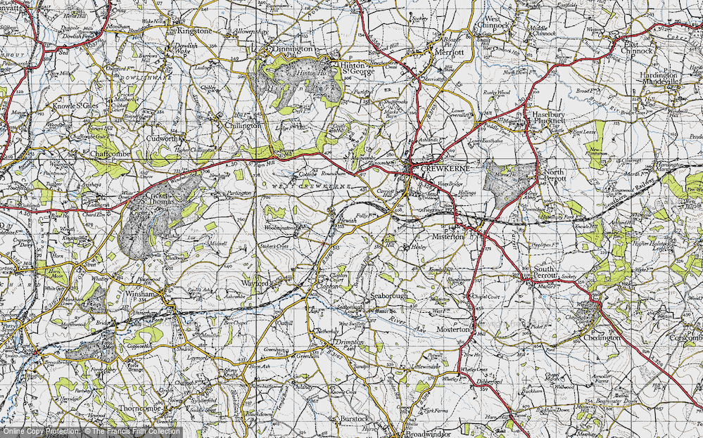 Old Map of Hewish, 1945 in 1945