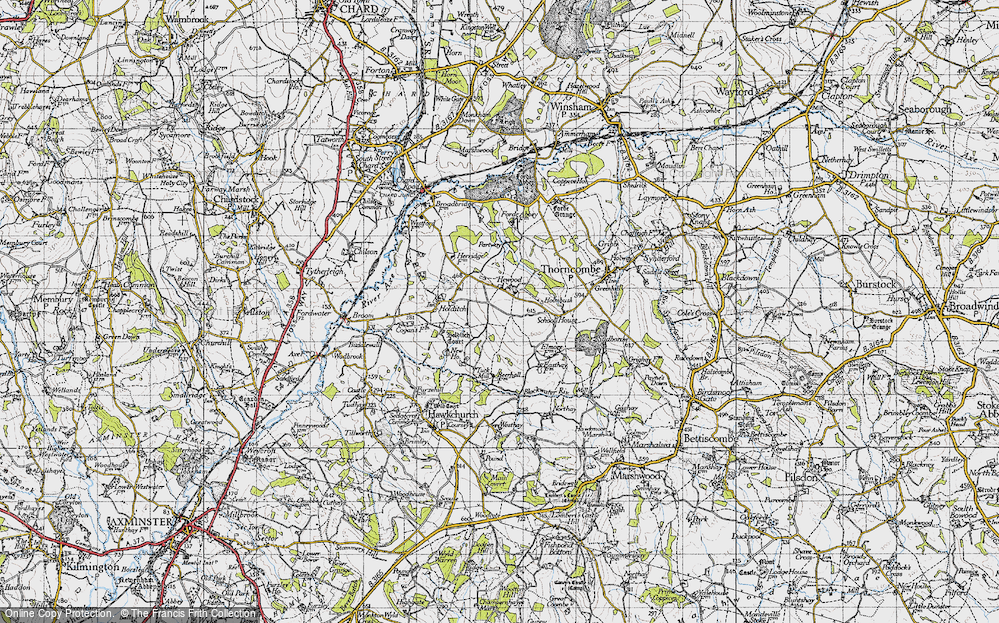 Old Map of Hewood, 1945 in 1945