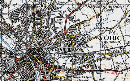 Old map of Heworth in 1947
