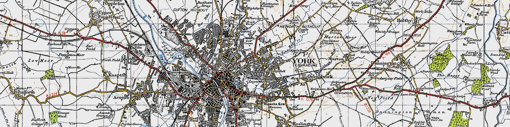 Old map of Heworth in 1947