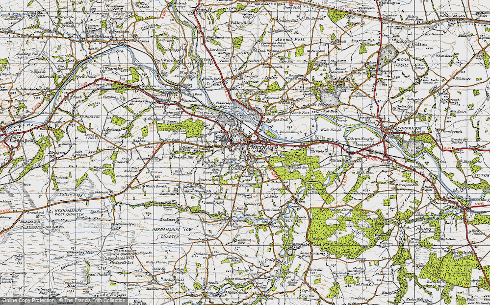 Old Map of Hexham, 1947 in 1947