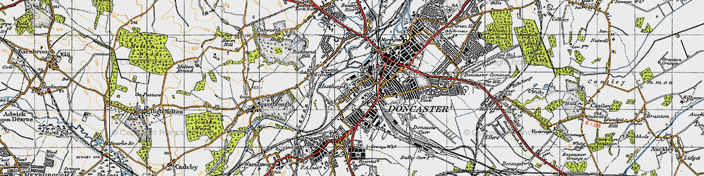 Old map of Hexthorpe in 1947