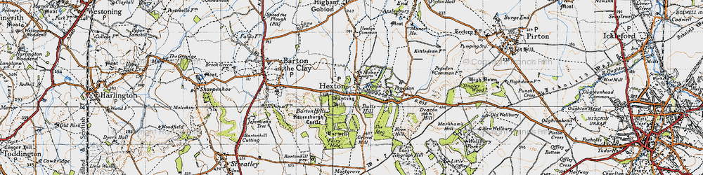 Old map of Barton Hills in 1946