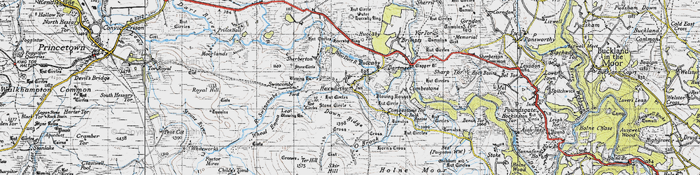 Old map of Aune in 1946