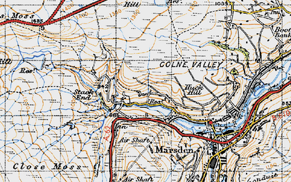Old map of Buckstones Moss in 1947