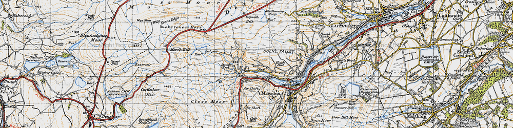 Old map of Buckstones Moss in 1947
