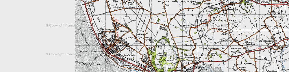 Old map of Hey Houses in 1947