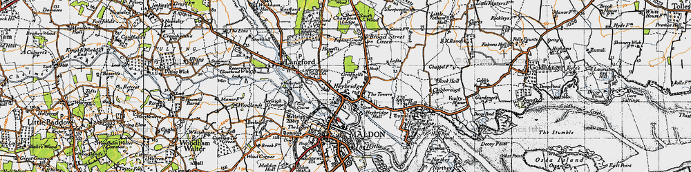 Old map of Heybridge in 1945